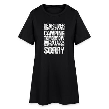 Camping, Vie de campement Vie de campement dans la forêt - Robe T-shirt Femme - noir - Devant