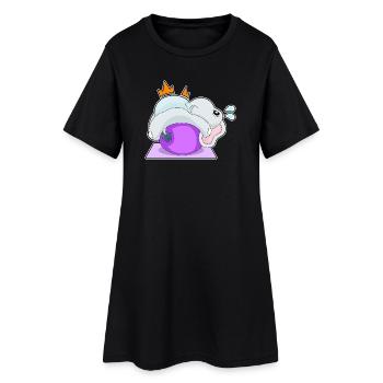Elefant Yoga Fitness Gymnastik - Frauen T-Shirt-Kleid - Schwarz - Vorne