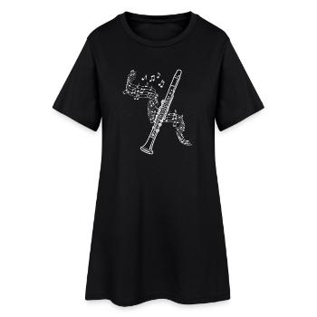 Clarinet Sheet Music Clarinetist Musician - Women’s T-Shirt Dress - black - Front