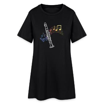 Clarinet Sheet Music Clarinetist Musician - Women’s T-Shirt Dress - black - Front