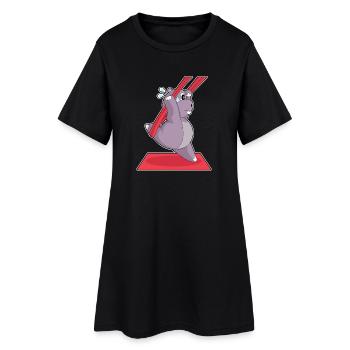 Nilpferd Yoga Fitness Gymnastik - Frauen T-Shirt-Kleid - Schwarz - Vorne