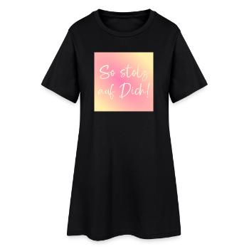 Stolz auf Dich Anerkennung - Frauen T-Shirt-Kleid - Schwarz - Vorne