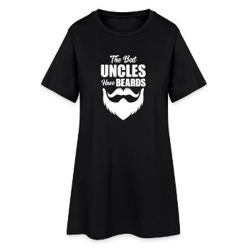 Beste Onkel haben Bärte - Frauen T-Shirt-Kleid - Schwarz - Vorne