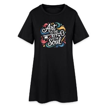 L’art est la clé pour que l’artiste de l’âme se dise peintre - Robe T-shirt Femme - noir - Devant