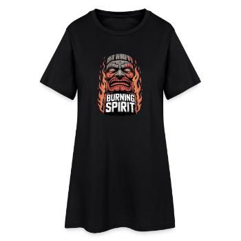Masque tribal Tiki Fire Spirit Burning - Robe T-shirt Femme - noir - Devant