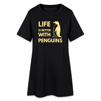 La vie est meilleure avec les manchots adorables oiseaux incapables de voler - Robe T-shirt Femme - noir - Devant