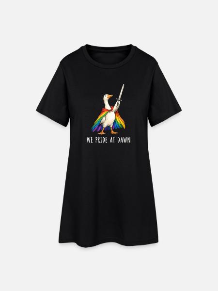 Oie arc-en-ciel avec l’épée - Robe T-shirt Femme - noir