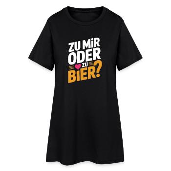 Bier Zu Mir Oder Zu Bier Flirt Single Party Malle - Frauen T-Shirt-Kleid - Schwarz - Vorne