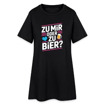bière pour moi ou pour flirter une bière en single party malle - Robe T-shirt Femme - noir - Devant
