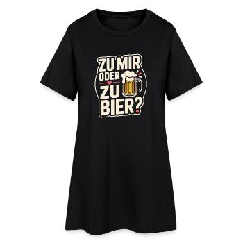 Bier Zu Mir Oder Zu Bier Flirt Single Party Malle - Frauen T-Shirt-Kleid - Schwarz - Vorne