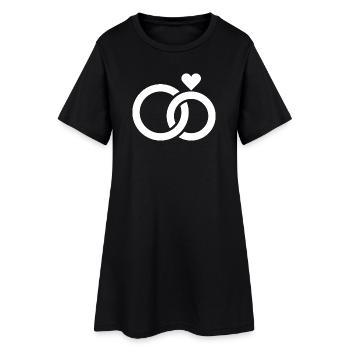 Mariage, fiançailles, célébration de mariage - Robe T-shirt Femme - noir - Devant