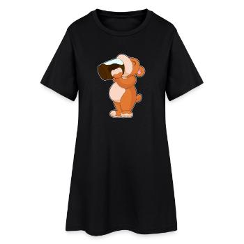 Tasse à café Bear - Robe T-shirt Femme - noir - Devant