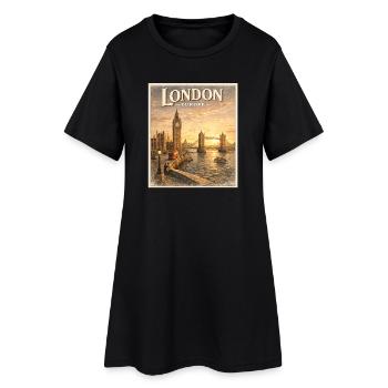 Londres Europe Vintage Sunset - Robe T-shirt Femme - noir - Devant