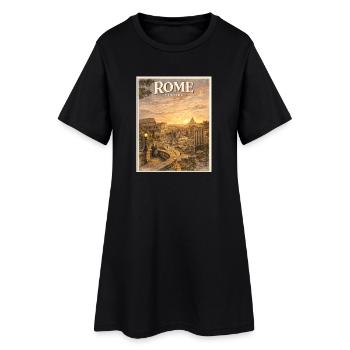 Affiche vintage Rome Europe Sunset - Robe T-shirt Femme - noir - Devant