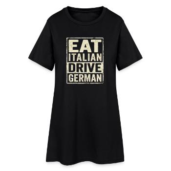 Mange un italien en allemand - Robe T-shirt Femme - noir - Devant
