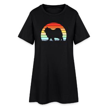 Samojede Hund Samoyed - Frauen T-Shirt-Kleid - Schwarz - Vorne
