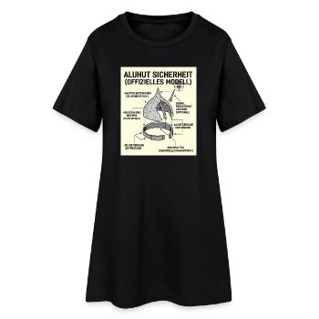 Aluhut Modell Bau - Frauen T-Shirt-Kleid - Schwarz - Vorne