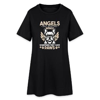 Bouledogue français Race de chien Frenchie - Robe T-shirt Femme - noir - Devant