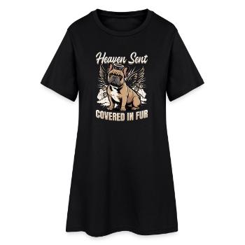 Bouledogue français Race de chien Frenchie - Robe T-shirt Femme - noir - Devant