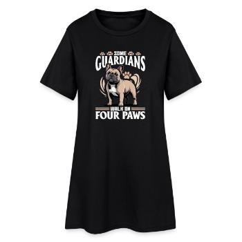Bouledogue français Race de chien Frenchie - Robe T-shirt Femme - noir - Devant