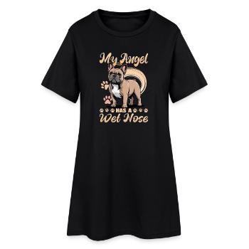Bouledogue français Race de chien Frenchie - Robe T-shirt Femme - noir - Devant