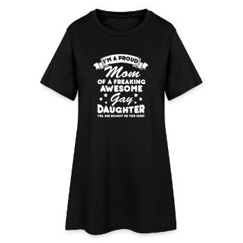 Stolze Mutter einer verdammt großartigen schwulen Tochter - Frauen T-Shirt-Kleid - Schwarz - Vorne