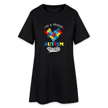 Proud Autism Uncle Heart - Women’s T-Shirt Dress - black - Front