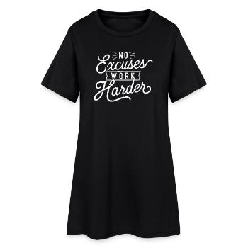 Pas d’excuses, travaille plus dur - Robe T-shirt Femme - noir - Devant