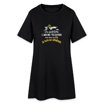 Sénégal  - Robe T-shirt Femme - noir - Devant
