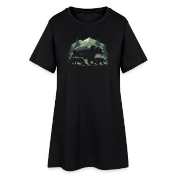 Bear Trail in Pine Dawn - Women’s T-Shirt Dress - black - Front