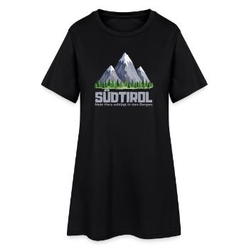 Südtirol – Mein Herz schlägt in den Bergen - Frauen T-Shirt-Kleid - Schwarz - Vorne