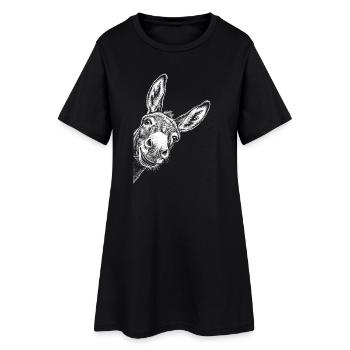 Drôle d’âne qui regarde - Robe T-shirt Femme - noir - Devant