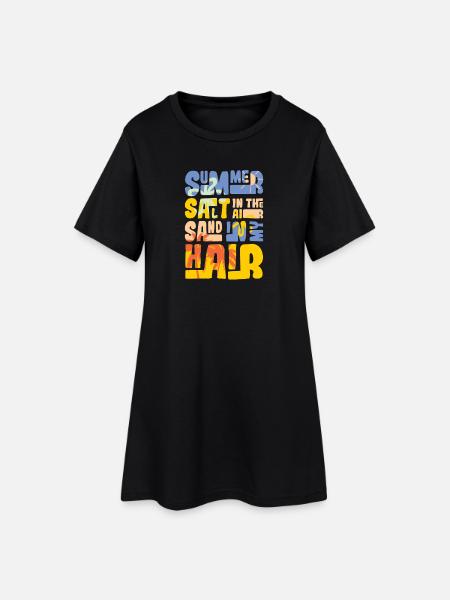 Summer salt in the air - Women’s T-Shirt Dress - black