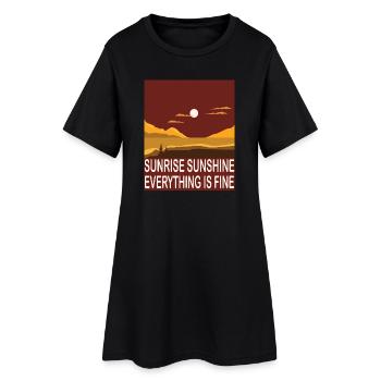 Soleil aube - Robe T-shirt Femme - noir - Devant