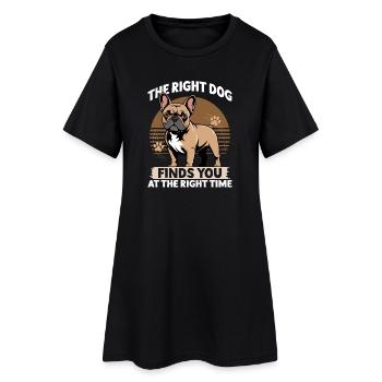 Bouledogue français Race de chien Frenchie - Robe T-shirt Femme - noir - Devant
