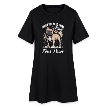 Bouledogue français Race de chien Frenchie - Robe T-shirt Femme - noir - Devant
