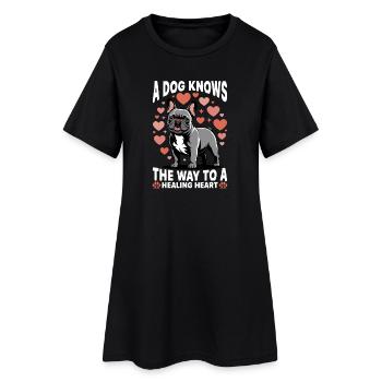 Bouledogue français Race de chien Frenchie - Robe T-shirt Femme - noir - Devant
