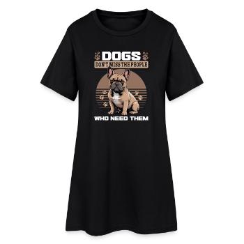 Bouledogue français Race de chien Frenchie - Robe T-shirt Femme - noir - Devant