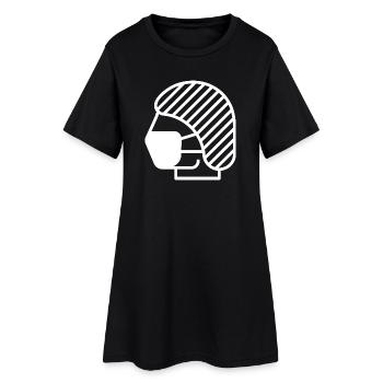 Filet à cheveux et masque facial, médecin, infirmière - Robe T-shirt Femme - noir - Devant