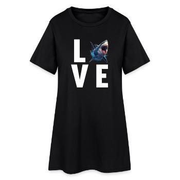 Grand requin blanc Grand requin blanc - Robe T-shirt Femme - noir - Devant