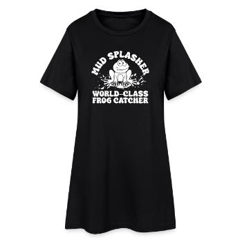 Frog Catcher Mud Splasher World-Glass Catcher Frog - Frauen T-Shirt-Kleid - Schwarz - Vorne