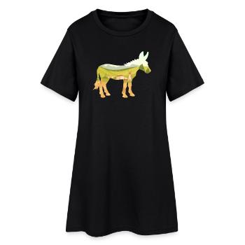 Fermier du village de l’âne - Robe T-shirt Femme - noir - Devant