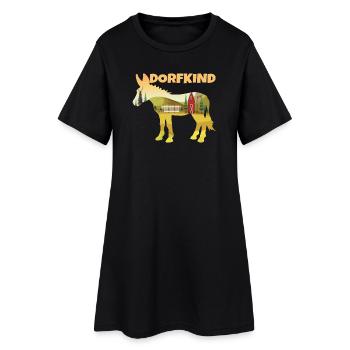 Esel Dorfkind Bauer Landwirt - Frauen T-Shirt-Kleid - Schwarz - Vorne