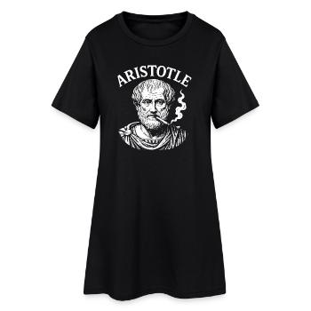 Portrait d’Aristote fumant une cigarette - Robe T-shirt Femme - noir - Devant