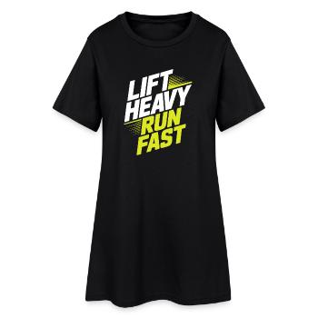 Lift Heavy Run Fast Gym Kraftsport Workout Fitness - Frauen T-Shirt-Kleid - Schwarz - Vorne