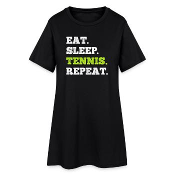 Manger dormir Tennis Répéter - Robe T-shirt Femme - noir - Devant