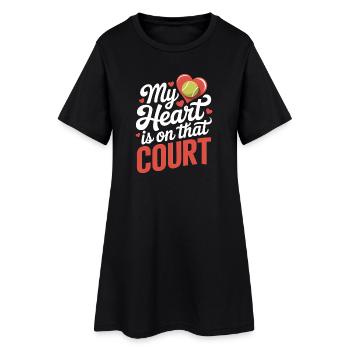 Tennis Sprüche Tennis Lustiges Tennis Geschenk - Frauen T-Shirt-Kleid - Schwarz - Vorne