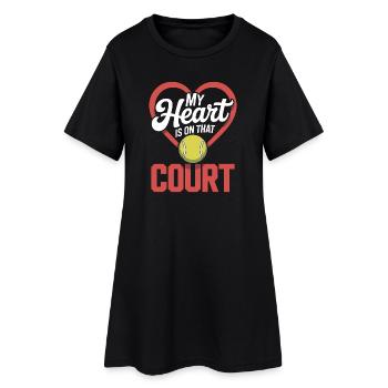 Tennis Sprüche Tennis Lustiges Tennis Geschenk - Frauen T-Shirt-Kleid - Schwarz - Vorne