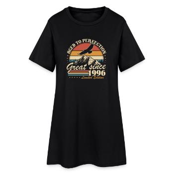 Cadeau d’anniversaire original vintage vintage 1996 - Robe T-shirt Femme - noir - Devant