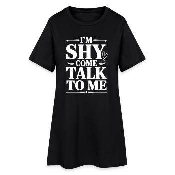 Je suis timide, viens me parler. - Robe T-shirt Femme - noir - Devant